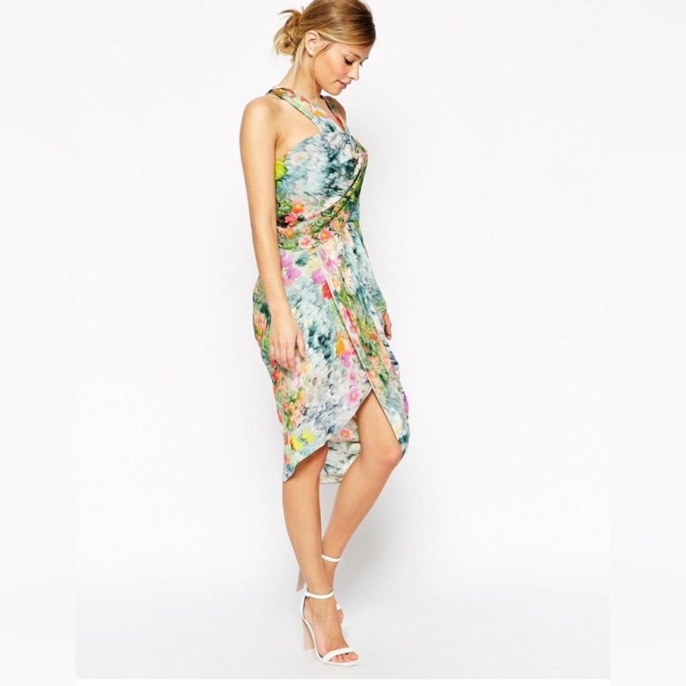 ASOS Floral Multicolor Halter Dress